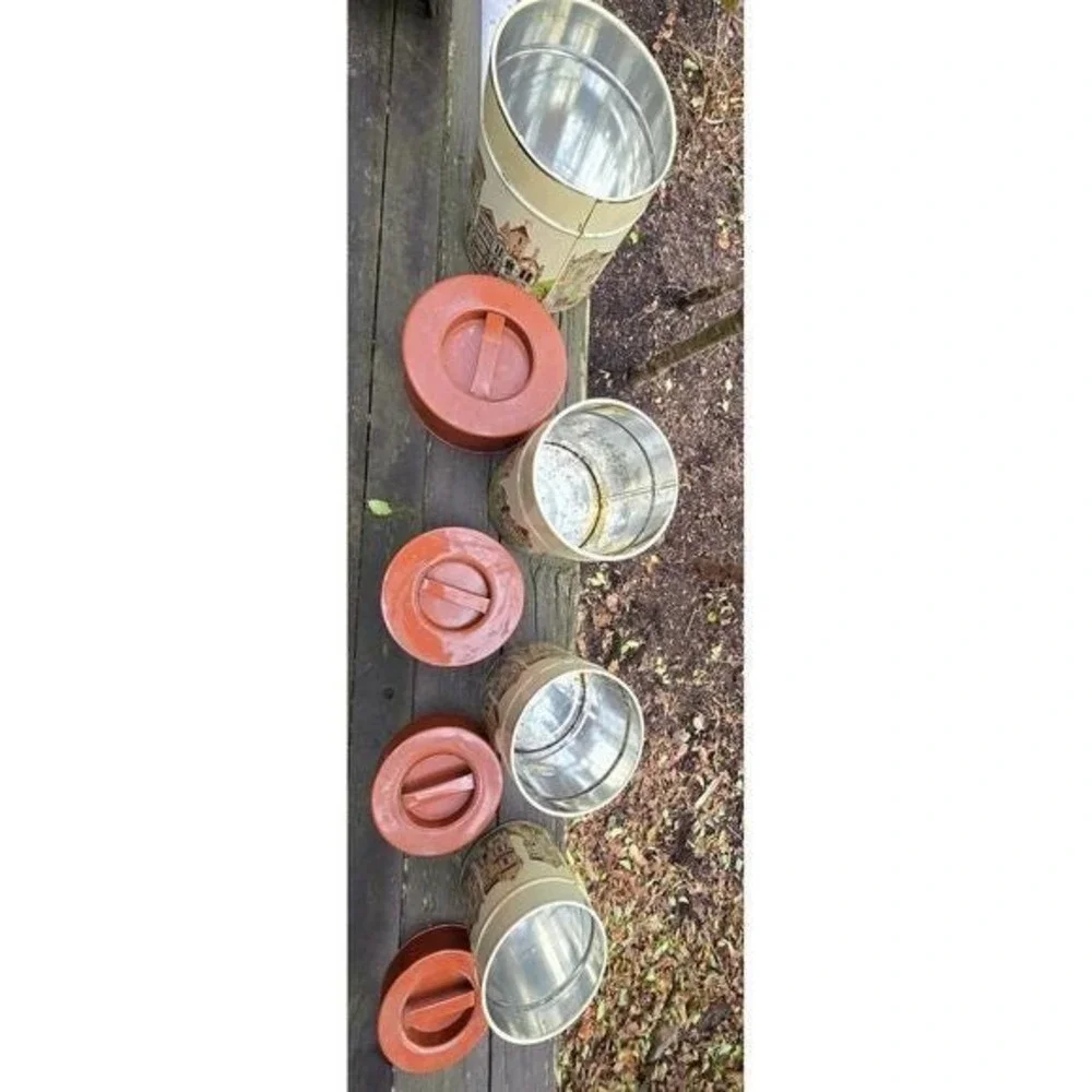 Vintage Takahashi San Francisco Victorian Houses Tin Canister Set, Set‎ of 4